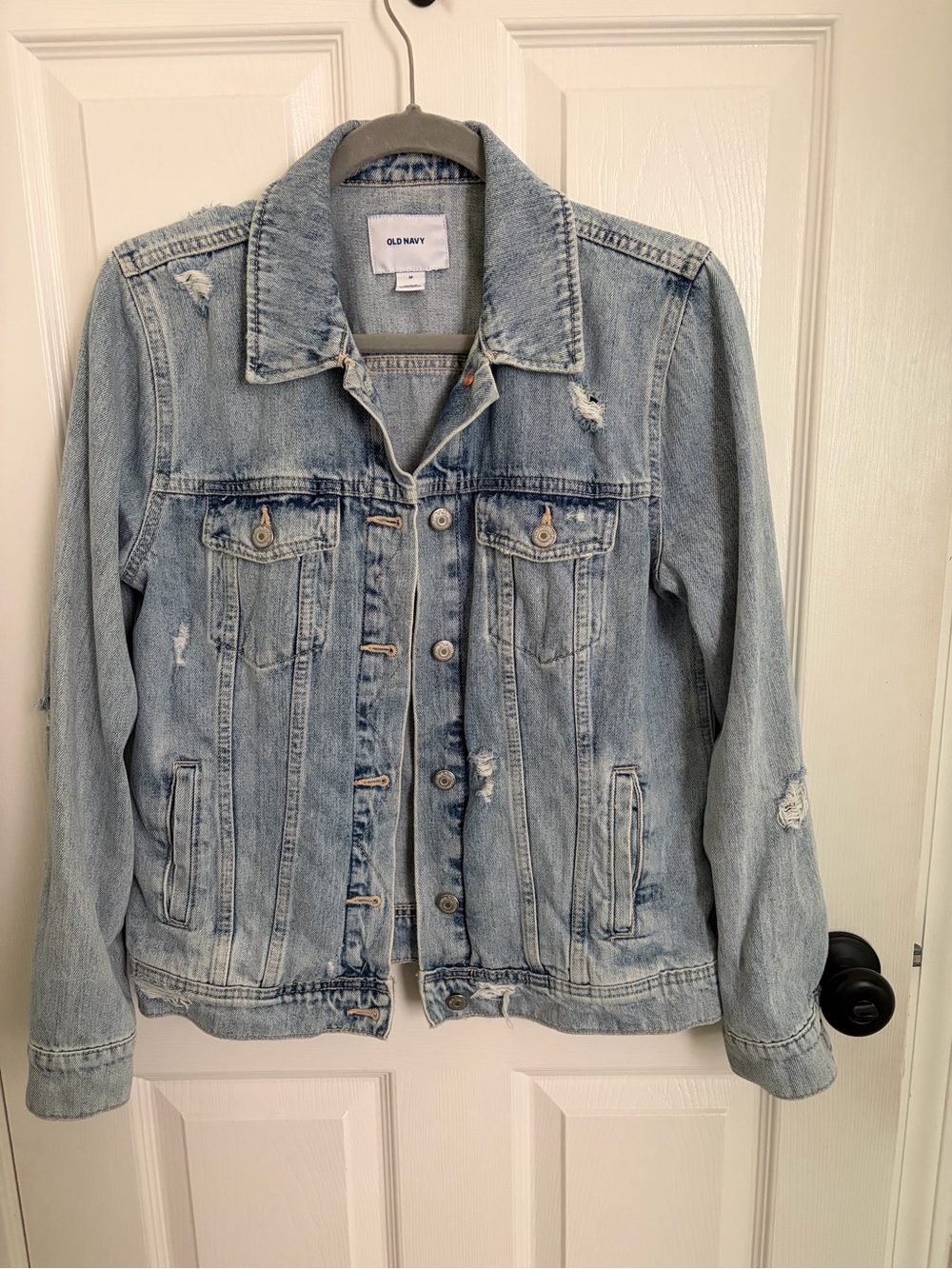 Old Navy Light Blue Distressed Denim Jacket